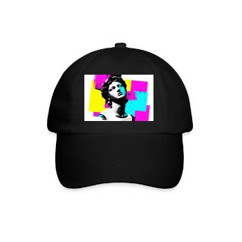Artistic portrait in pop art style - Baseball Cap - black/black - Front