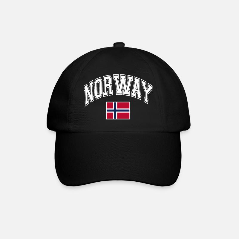 Norwegen Flagge - Baseballkappe - Schwarz/Schwarz