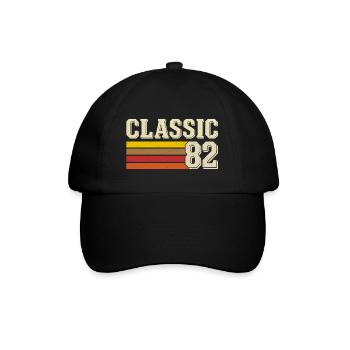 Rétro Classique 82 – Né en 1982 Anniversaire Vintage - Casquette classique - noir/noir - Devant