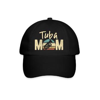 Tuba Mom Retro Vintage Marching Band Design - Baseball Cap - black/black - Front