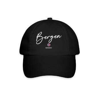 Bergen - Norway Flag Lettering - Norge - Norwegen - Baseball Cap - black/black - Front