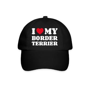 J’aime mon border terrier cadeau propriétaire de chien - Casquette classique - noir/noir - Devant