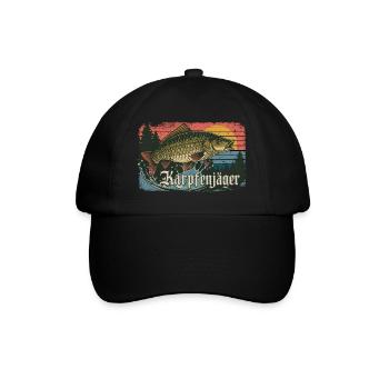 Karpfenjäger Angeln Karpfen Fischen Angler Natur - Baseballkappe - Schwarz/Schwarz - Vorne