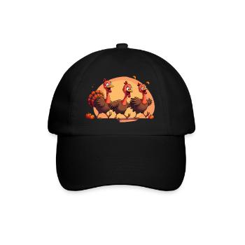 Thanksgiving Truthahn Baby - Baseballkappe - Schwarz/Schwarz - Vorne