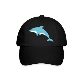 Delfin Delphine T-shirt Geschenk - Baseballkappe - Schwarz/Schwarz - Vorne