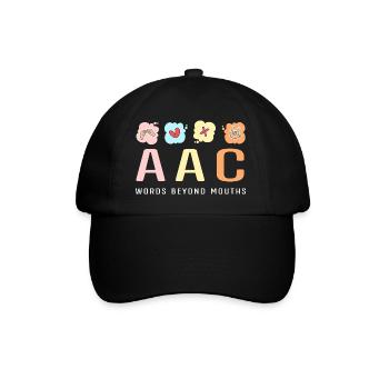 SLP Sign Language AAC Communication - Baseball Cap - black/black - Front
