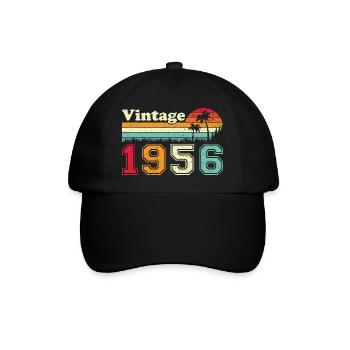 1956 Vintage Retro Geburtstagsgeschenk - Baseballkappe - Schwarz/Schwarz - Vorne