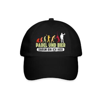 Jeu de padel PADEL ET BIÈRE, C’EST POUR ÇA QUE JE SUIS LÀ - Casquette classique - noir/noir - Devant