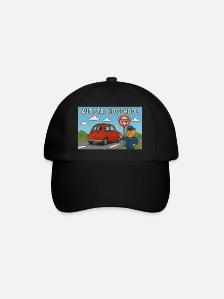 Autista_old_school - Baseball Cap - black/black