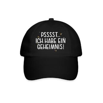 Pssst Ich Habe Ein Geheimnis Große Schwester - Baseballkappe - Schwarz/Schwarz - Vorne