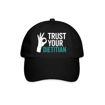 Registrierter Ernährungsberater mit Zertifizierung als Ernährungsberater (Registered Dietitian Certified Counselor) - Baseballkappe - Schwarz/Schwarz - Vorne
