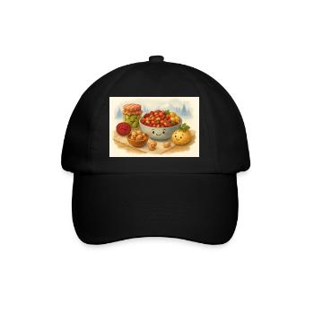 Fröhliche Vinegret Illustration - Baseballkappe - Schwarz/Schwarz - Vorne