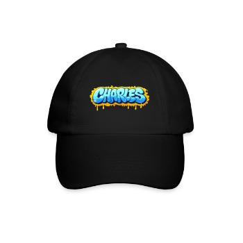Graffiti  CHARLES Prénom cadeau idéal imprimable s - Casquette classique - noir/noir - Devant