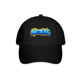 NICOLAS GRAFFITI NAME FOR PERFECT GIFT PRINTABLE - Baseball Cap - black/black - Front