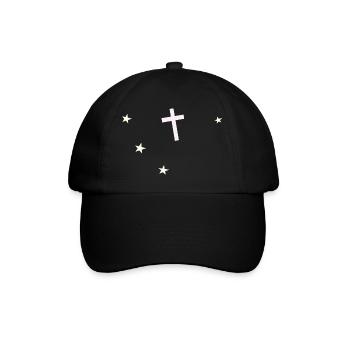 Cross and stars: nocturnal faith - Baseball Cap - black/black - Front