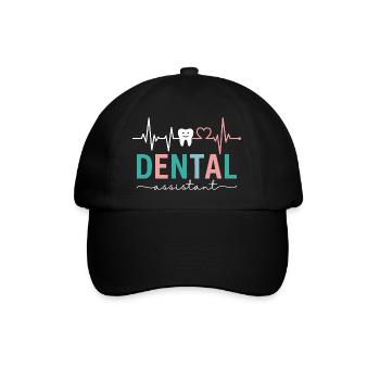 Heartbeat Dental Assistant Dentist - Baseball Cap - black/black - Front
