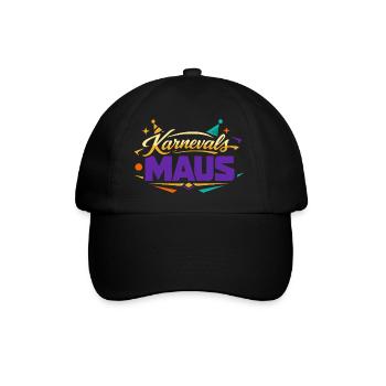 Karnevalsmaus Süß Fasching Kostüm Geschenk  - Baseballkappe - Schwarz/Schwarz - Vorne