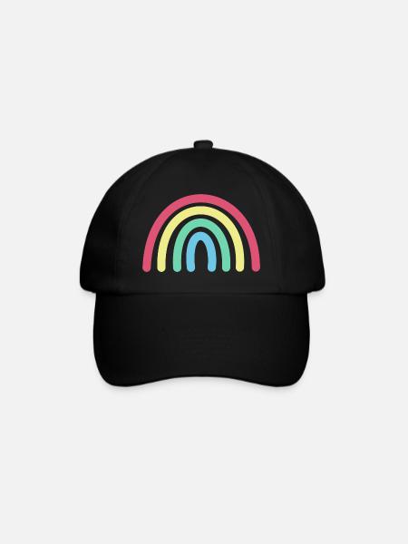 Regenbogen - Baseballkappe - Schwarz/Schwarz