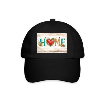 Herzblumen HEIM-Briefe - Baseballkappe - Schwarz/Schwarz - Vorne