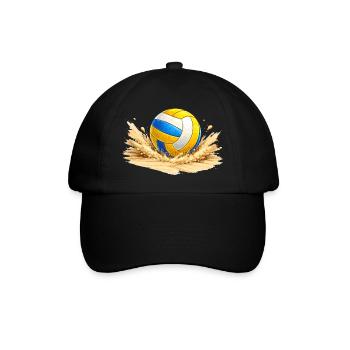 Volleyball in the sand on the beach - Baseball Cap - black/black - Front