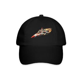 Starfighter / Spaceship Logo - Baseball Cap - black/black - Front