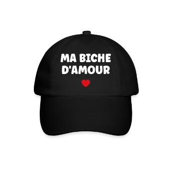 Mein rotes Herz Liebeshirsch - Baseballkappe - Schwarz/Schwarz - Vorne