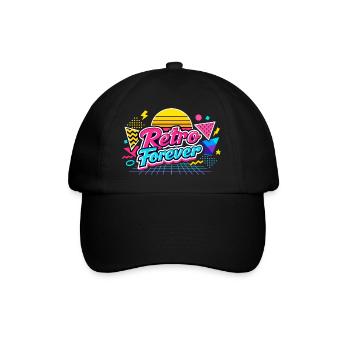 Retro Forever Neon 80s Vibe - Baseball Cap - black/black - Front