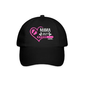 Mom 2027 loading heart baby feet pink pink girl - Baseball Cap - black/black - Front