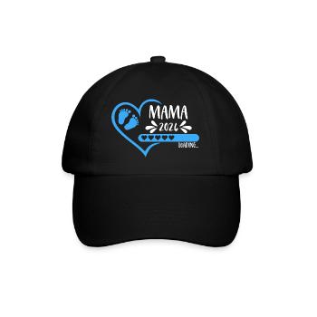 Mama 2026 loading Herz Version Junge blau - Baseballkappe - Schwarz/Schwarz - Vorne