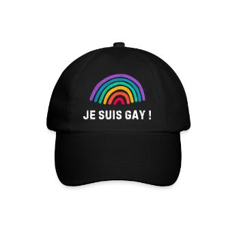 Je suis gay – arc-en-ciel fierté LGBTQ+ - Casquette classique - noir/noir - Devant