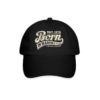 Born in March 1976 - Birthday - Gift - Baseball Cap - black/black - Front