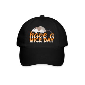 Have A Mice Day Funny Mouse Pun Design - Baseball Cap - black/black - Front