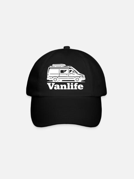Vanlife Silhouette Minimalist Black Shirt - Baseballkappe - Schwarz/Schwarz