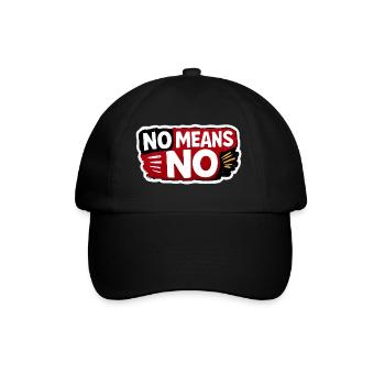 No Means No Consent Awareness Sticker - Baseball Cap - black/black - Front