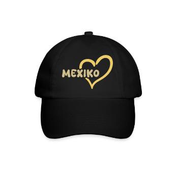 Geschenk für Mexiko - Baseballkappe - Schwarz/Schwarz - Vorne