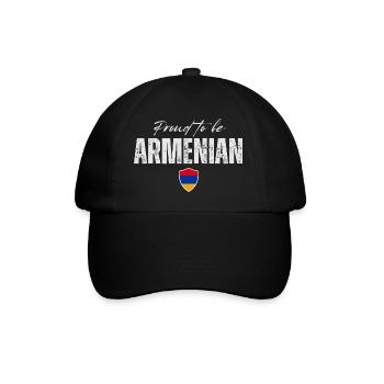 Proud to be Armenian, made in Armenia - Baseball Cap - black/black - Front