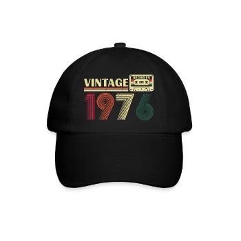1976 Vintage Retro Geburtstagsgeschenk - Baseballkappe - Schwarz/Schwarz - Vorne