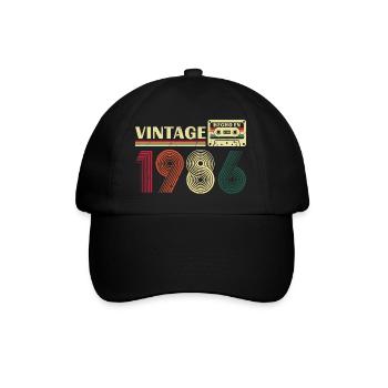 1986 Vintage Rétro Cadeau D'anniversaire - Casquette classique - noir/noir - Devant
