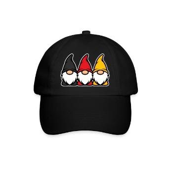 Germany Garden Gnomes Trio Black Red Gold - Baseball Cap - black/black - Front