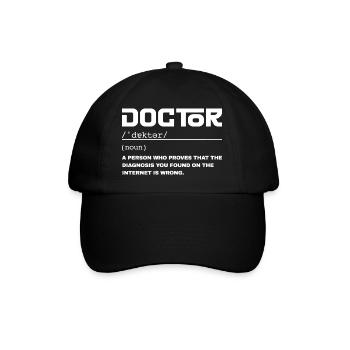 Definition Lustiger Doktor – Humor-Doktor - Baseballkappe - Schwarz/Schwarz - Vorne