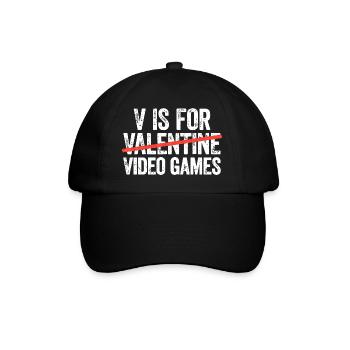 Valentine Gaming Typography - Baseball Cap - black/black - Front