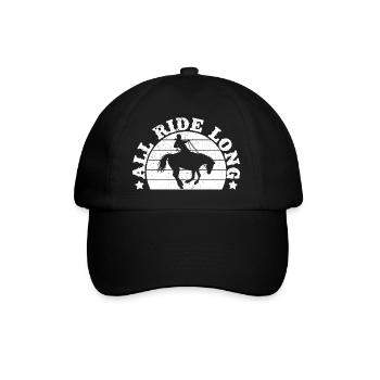 Rodeo Horse Riding All Ride Long Cowboy - Baseball Cap - black/black - Front