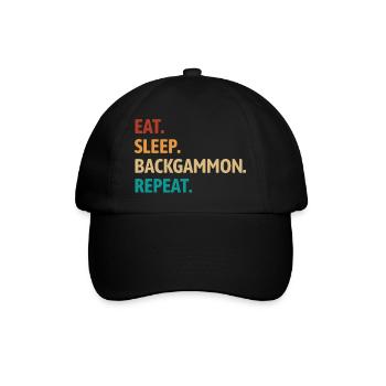 Mange, dors, backgammon, répète | Jeu de société - Casquette classique - noir/noir - Devant