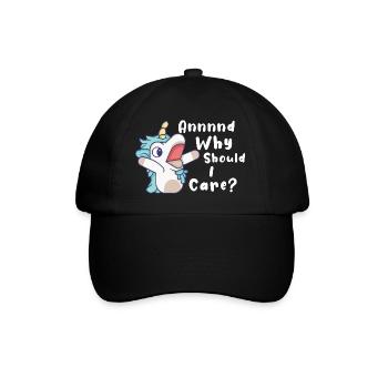 Unicorn Why Should I Care - Baseball Cap - black/black - Front