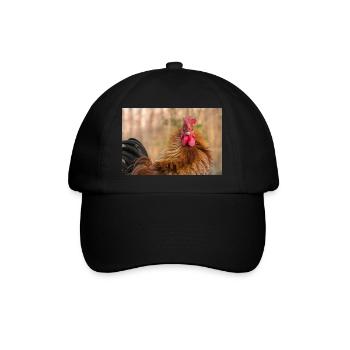 Coq à la lumière du matin - Gros plan, affiche - Casquette classique - noir/noir - Devant