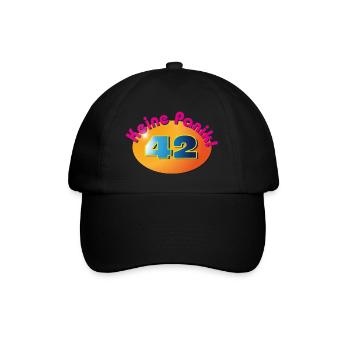 Keine Panik! 42 - Baseballkappe - Schwarz/Schwarz - Vorne