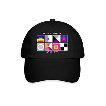 L’art est coloré – l’amour aussi – LGBTQIA+ géométrique - Casquette classique - noir/noir - Devant