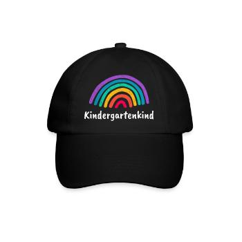 Kindergartenkind Regenbogen - Baseballkappe - Schwarz/Schwarz - Vorne