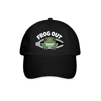 Frog out of the zipper - Baseball Cap - black/black - Front