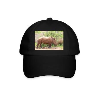Rhino in the Grasslands - Baseball Cap - black/black - Front